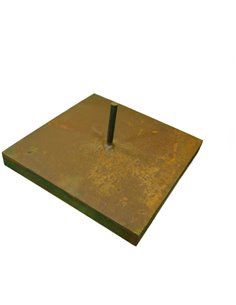 Edelrost Podest 40x40cm mit mittig angeschweißter Stange