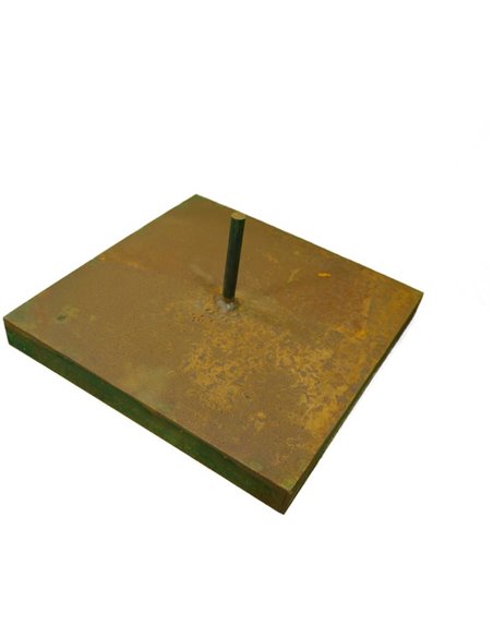 Edelrost Podest 40x40cm mit mittig angeschweißter Stange