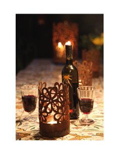 Hippie Windlicht -klein- Ø 12 cm - mit Boden, zum Stellen 2