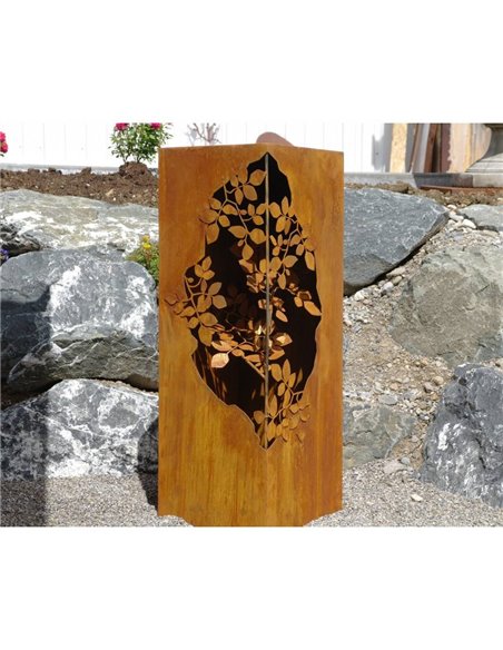 Säule mit Blätterranken innen, 100 cm hoch, 35 x 35 cm