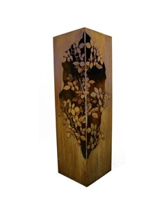 Säule mit Blätterranken innen, 120 cm hoch, 35 x 35 cm