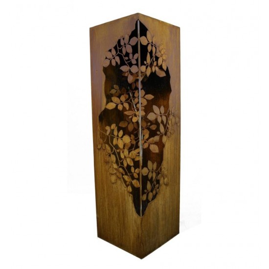 Säule mit Blätterranken innen, 120 cm hoch, 35 x 35 cm