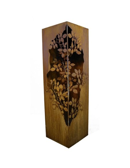 Säule mit Blätterranken innen, 120 cm hoch, 35 x 35 cm