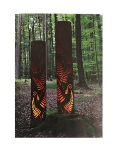 Edelrost Säule "Farn" mit Standring, 150 cm 2
