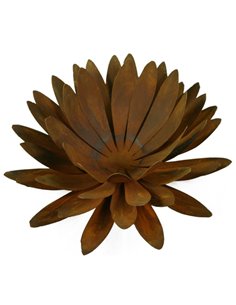 Edelrost Chrysantheme Ø 40 cm Teelichthalter auf Platte