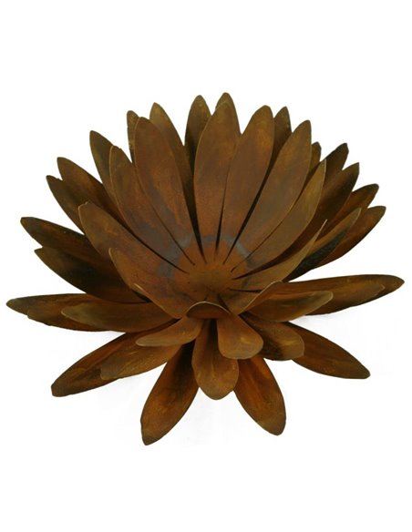 Edelrost Chrysantheme Ø 40 cm Teelichthalter auf Platte