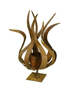 Deko Feuerblume "Fiamma" auf Platte (groß) Höhe 58 cm