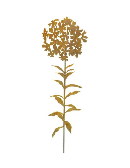 Edelrost Gartenstecker Phlox mit Blättern, Höhe 115 cm 