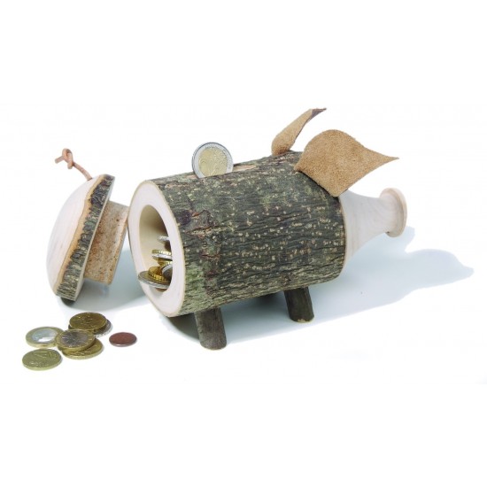 Spardose aus Holz  Sparschwein Rudi