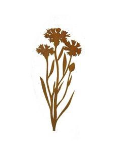 Kornblume 100 cm groß aus 3 mm Stahl, mit kurzem Stab 2