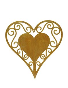 Edelrost Herz filigran zum Hängen, Höhe 25 cm