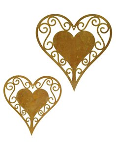 Edelrost Herz filigran zum Hängen, Höhe 25 cm 2