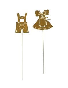 Herbstdeko Edelrost Gartenstecker Dirndl  34,5 x 34,5 cm 
Höhe 34,50 cm
Breite 34,50 cm
Stab 100 cm
Gesamthöhe 134,50 cm
 2