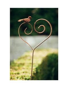 Vogel auf Herz Gartenstecker - Gesamthöhe 132 cm 2