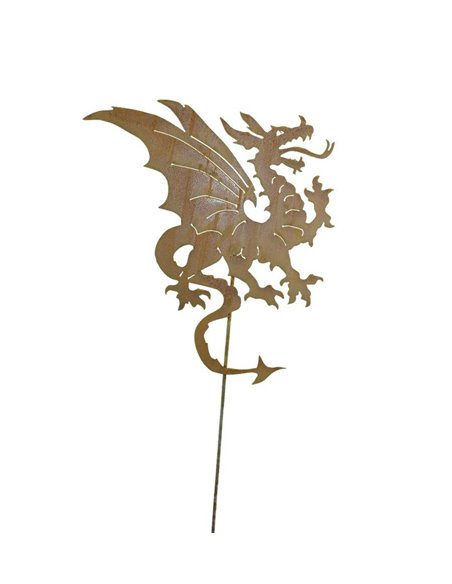 Gartenstecker Drache 55 cm mit Stab - Zweiteilig