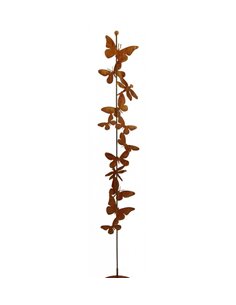 Deko Gartenstecker "farfalla" mit Schmetterlingen und Libellen - Höhe 180 cm
