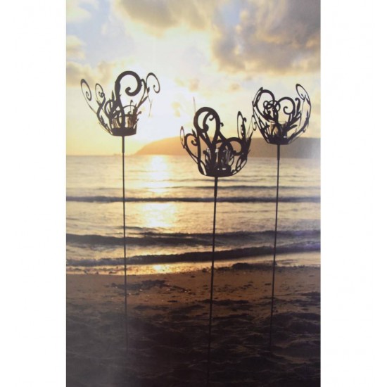 moderne Barockfackel auf Stab - 2teilig