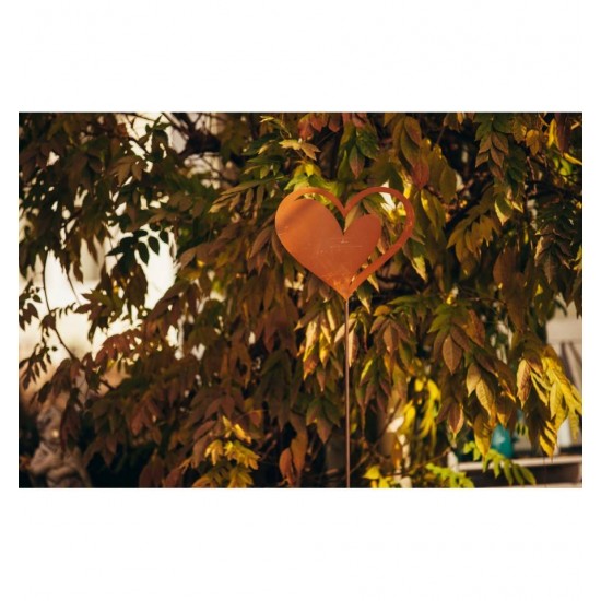 Gartenstecker Herz positiv - Breite 32 cm, Gesamthöhe 126 cm