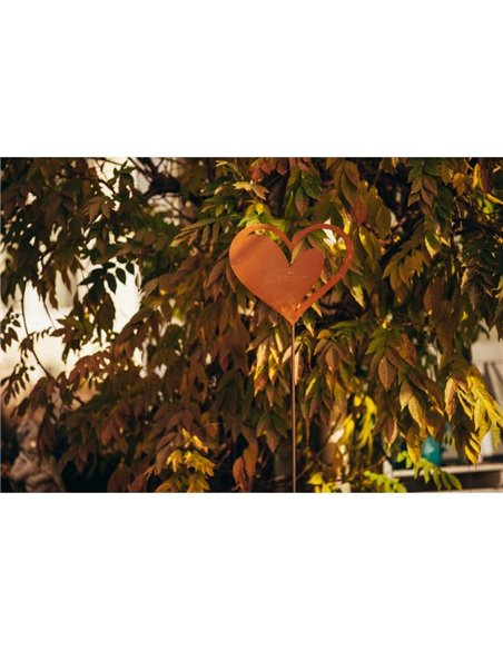 Gartenstecker Herz positiv - Breite 32 cm, Gesamthöhe 126 cm