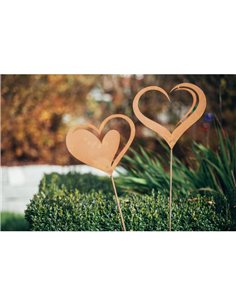 Gartenstecker Herz negativ - Breite 32 cm, Gesamthöhe 130 cm  2
