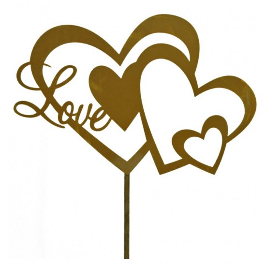 Herz Gartenstecker "Love", Breite 35 cm, Gesammthöhe 125 cm