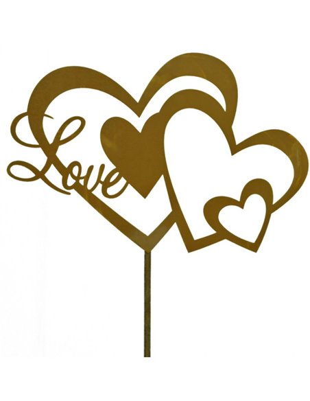Herz Gartenstecker "Love", Breite 35 cm, Gesammthöhe 125 cm