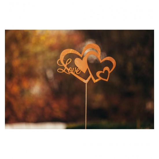 Herz Gartenstecker "Love", Breite 35 cm, Gesammthöhe 125 cm