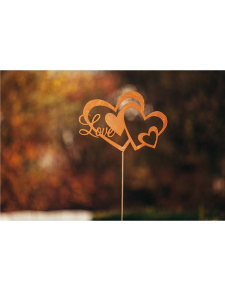 Herz Gartenstecker "Love", Breite 35 cm, Gesammthöhe 125 cm