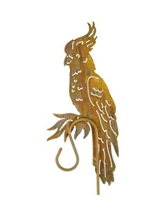 Edelrust Kakadu auf Hakenstab Höhe 46 cm - Breite 21 cm - Stab 150 cm