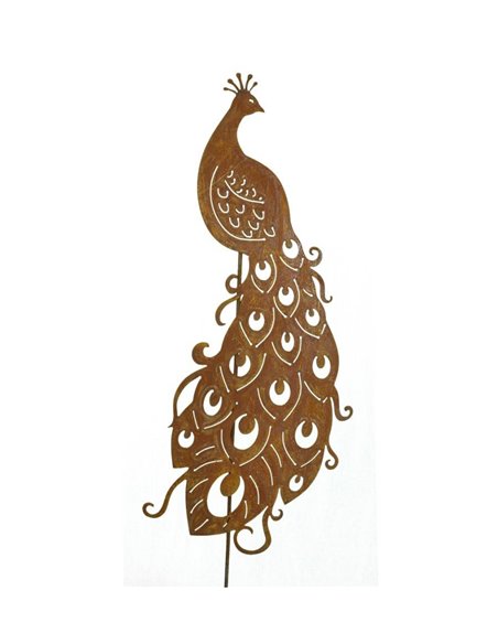 Rost Pfau zum Stecken 90 cm groß (Gesamthöhe 150)
