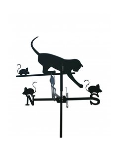 Wetterfahne KATZ und  MAUS KLEIN 36 x 72 cm