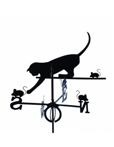 Wetterfahne KATZ und MAUS GROSS 59 x 100 cm mit Stab