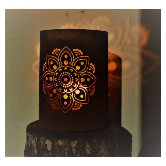 Edelrost Windlicht Mandala Gartendekoration Wohndekoration