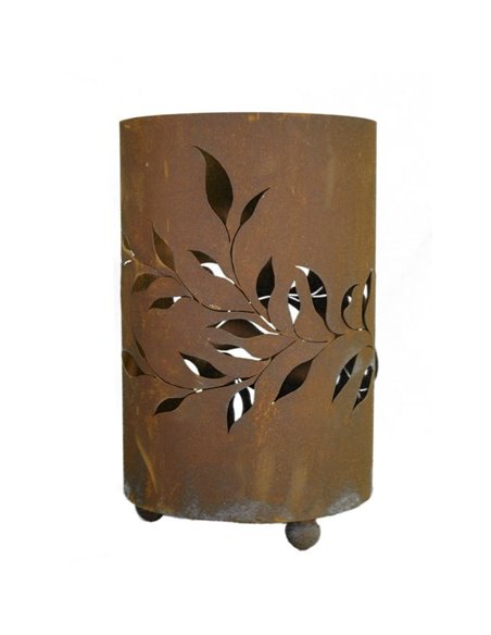 Windlicht mit Blätterranken, auf 3 Kugeln stehend, Höhe 35 cm