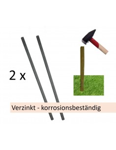 verzinkte Eisenstangen zum Einbetonieren von Sichtschutzwänden aus Metall