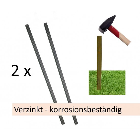 verzinkte Eisenstangen zum Einbetonieren von Sichtschutzwänden aus Metall