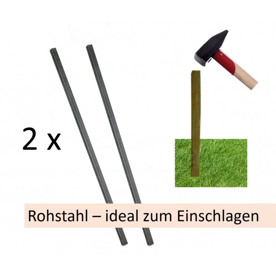 4kant Eiesenstange Rohstahl zum Einschlagen in Erde als Sichtschutzzaun befestigung vom Metallmichl