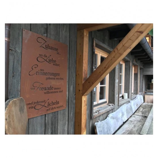 Gedichttafel "Lächelndes Zuhause" 80 x 60 cm
