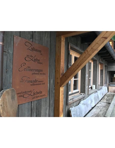 Gedichttafel "Lächelndes Zuhause" 80 x 60 cm