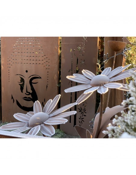 Bambus Deko Trennwand Set Metall mit Motiv - Buddha, Höhe 180cm - 3er Set Edelrost Sichtschutzwand "Buddha" im Set
Das mittlere