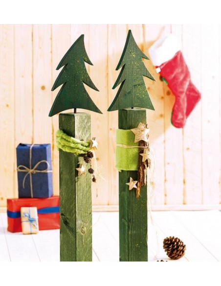 Bastelideen Buch - Holzpfosten dekorativ verziert