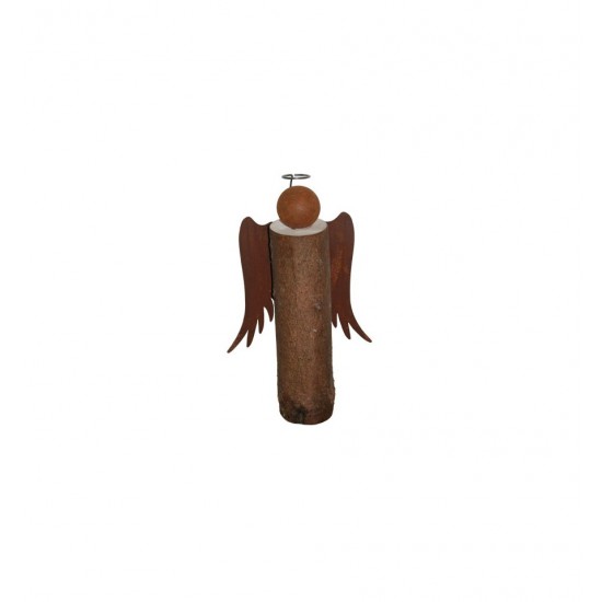 Engel aus Baumstamm 60 cm hoch mit Heiligenschein