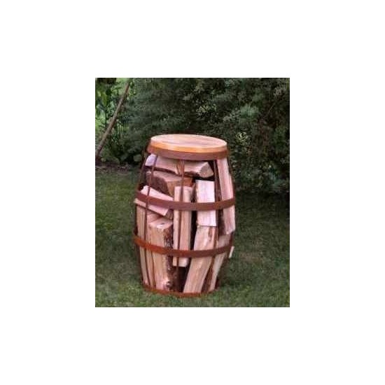 Gastronomie und Ladendekoration Metallfass-Hocker zum Befüllen mit Holz Edelrost exklusiver Faß-Hocker für die Gartenparty oder 