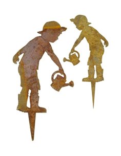 Edelrost Gartenstecker Mini Gärtner "Till", Höhe 18 cm