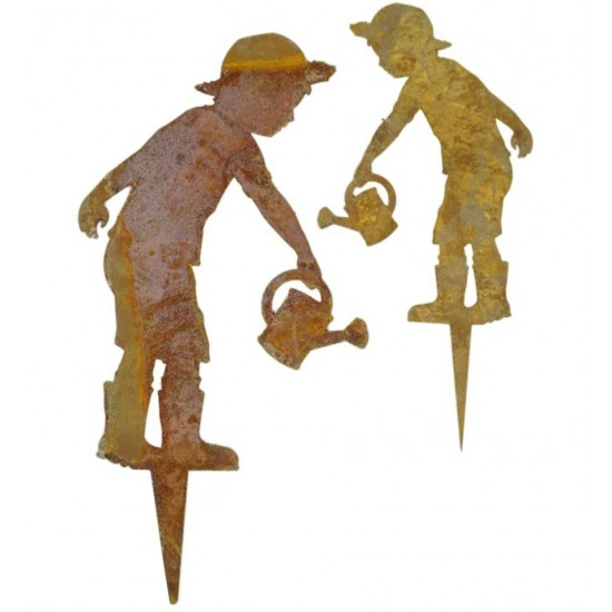 Edelrost Gartenstecker Mini Gärtner "Till", Höhe 18 cm