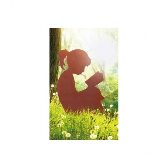 Mädchen beim Lesen auf Querstangen, 75cm hoch und 60cm breit