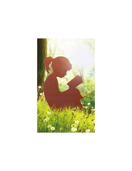 Mädchen beim Lesen auf Querstangen, 75cm hoch und 60cm breit