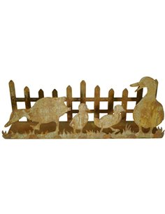 Entenfamilie mit Zaun auf Platte - Höhe 20 cm - Breite 50 cm - Tiefe 12 cm 2