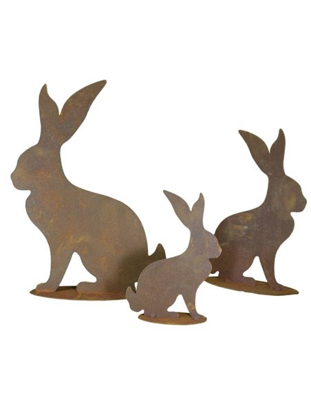 eleganter Hase sitzend, auf Platte - Höhe 50 cm