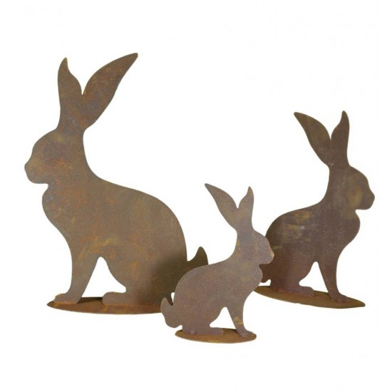 eleganter Hase sitzend, auf Platte - Höhe 50 cm